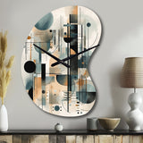 Blue Cream Minimalism Quiet Depths - Asymmetric Metal Wall Clock