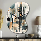 Blue Cream Minimalism Quiet Depths - Asymmetric Metal Wall Clock