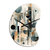 Blue Cream Minimalism Quiet Depths - Asymmetric Metal Wall Clock