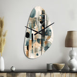 Blue Cream Minimalism Quiet Depths - Asymmetric Metal Wall Clock