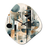 Blue Cream Minimalism Quiet Depths - Asymmetric Metal Wall Clock