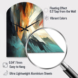 Orange And Blue Abstract Mixed Colors I - Asymmetric Metal Wall Clock