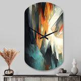 Orange And Blue Abstract Mixed Colors I - Asymmetric Metal Wall Clock