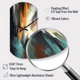 Orange And Blue Abstract Mixed Colors I - Asymmetric Metal Wall Clock