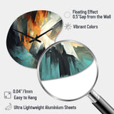 Orange And Blue Abstract Mixed Colors I - Asymmetric Metal Wall Clock