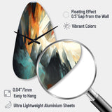 Orange And Blue Abstract Mixed Colors I - Asymmetric Metal Wall Clock