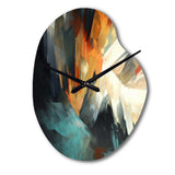 Orange And Blue Abstract Mixed Colors I - Asymmetric Metal Wall Clock