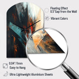 Orange And Blue Abstract Mixed Colors II - Asymmetric Metal Wall Clock