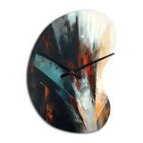 Orange And Blue Abstract Mixed Colors II - Asymmetric Metal Wall Clock