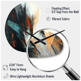 Orange And Blue Abstract Mixed Colors II - Asymmetric Metal Wall Clock