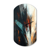 Orange And Blue Abstract Mixed Colors II - Asymmetric Metal Wall Clock