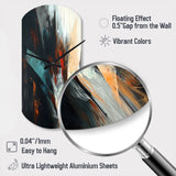 Orange And Blue Abstract Mixed Colors II - Asymmetric Metal Wall Clock