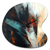 Orange And Blue Abstract Mixed Colors II - Asymmetric Metal Wall Clock