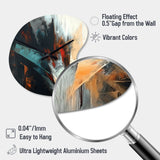 Orange And Blue Abstract Mixed Colors II - Asymmetric Metal Wall Clock
