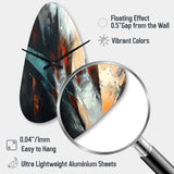 Orange And Blue Abstract Mixed Colors II - Asymmetric Metal Wall Clock