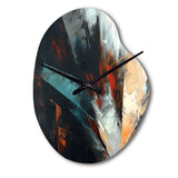 Orange And Blue Abstract Mixed Colors II - Asymmetric Metal Wall Clock