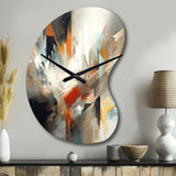 Orange And Blue Abstract Mixed Colors IV - Asymmetric Metal Wall Clock