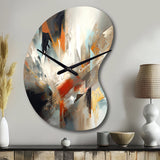 Orange And Blue Abstract Mixed Colors IV - Asymmetric Metal Wall Clock