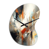 Orange And Blue Abstract Mixed Colors IV - Asymmetric Metal Wall Clock