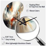 Orange And Blue Abstract Mixed Colors IV - Asymmetric Metal Wall Clock