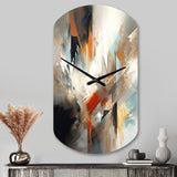 Orange And Blue Abstract Mixed Colors IV - Asymmetric Metal Wall Clock