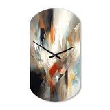 Orange And Blue Abstract Mixed Colors IV - Asymmetric Metal Wall Clock
