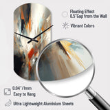 Orange And Blue Abstract Mixed Colors IV - Asymmetric Metal Wall Clock
