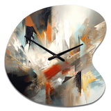 Orange And Blue Abstract Mixed Colors IV - Asymmetric Metal Wall Clock