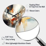 Orange And Blue Abstract Mixed Colors IV - Asymmetric Metal Wall Clock