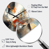 Orange And Blue Abstract Mixed Colors IV - Asymmetric Metal Wall Clock