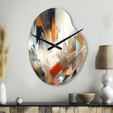Orange And Blue Abstract Mixed Colors IV - Asymmetric Metal Wall Clock