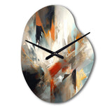 Orange And Blue Abstract Mixed Colors IV - Asymmetric Metal Wall Clock
