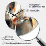Orange And Blue Abstract Mixed Colors IV - Asymmetric Metal Wall Clock