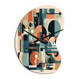 Blue And Orange Minimalistic Artwork II - Asymmetric Metal Wall Clock