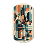 Blue And Orange Minimalistic Artwork II - Asymmetric Metal Wall Clock