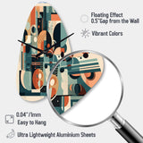 Blue And Orange Minimalistic Artwork II - Asymmetric Metal Wall Clock