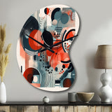 Red And Black Minimalism Intimacy II - Asymmetric Metal Wall Clock
