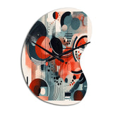 Red And Black Minimalism Intimacy II - Asymmetric Metal Wall Clock