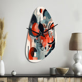 Red And Black Minimalism Intimacy II - Asymmetric Metal Wall Clock