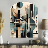 Blue And Black Symmetry In Motion I - Asymmetric Metal Wall Clock