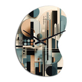 Blue And Black Symmetry In Motion I - Asymmetric Metal Wall Clock