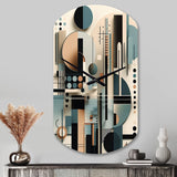 Blue And Black Symmetry In Motion I - Asymmetric Metal Wall Clock