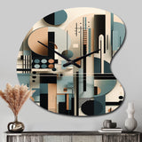 Blue And Black Symmetry In Motion I - Asymmetric Metal Wall Clock