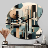 Blue And Black Symmetry In Motion I - Asymmetric Metal Wall Clock