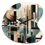 Blue And Black Symmetry In Motion I - Asymmetric Metal Wall Clock