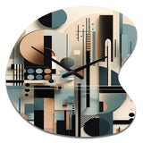 Blue And Black Symmetry In Motion I - Asymmetric Metal Wall Clock