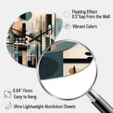 Blue And Black Symmetry In Motion I - Asymmetric Metal Wall Clock