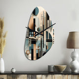 Blue And Black Symmetry In Motion I - Asymmetric Metal Wall Clock