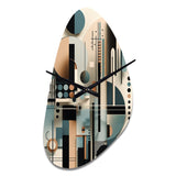 Blue And Black Symmetry In Motion I - Asymmetric Metal Wall Clock