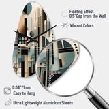 Blue And Black Symmetry In Motion I - Asymmetric Metal Wall Clock